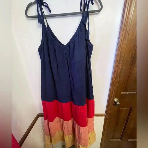 Old Navy Dresses & Skirts - Old Navy colorblock tie-shoulder maxi dress EUC L